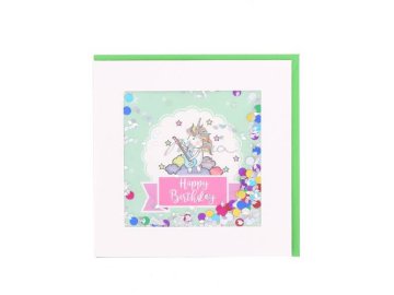 Открытка Happy Birthday Единорог, арт NML-008 Мила