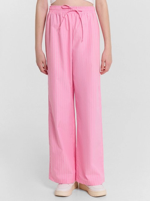 Брюки для девочек розовые в полоску, фото 2 из 5