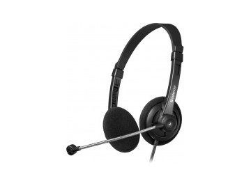 Наушники с микрофоном (гарнитура) defender aura 104 63104 (черный, кабель 1,8 м) Электросила