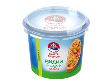 Салат Санта Бремор Кальмар и снежный краб в чесночном соусе 150 г