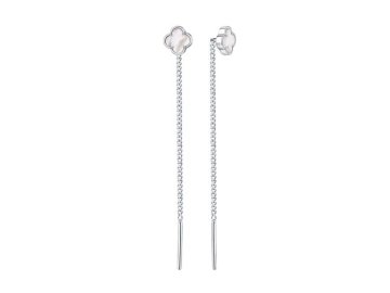 Серьги цепочки TALANT, серебро 925 проба, вставка перламутр