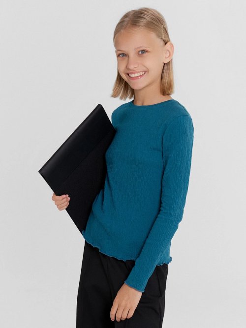 Джемпер для девочек изумрудного цвета, фото 1 из 5