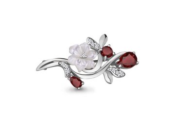 Брошь Aquamarine, серебро 925 проба 7 Карат