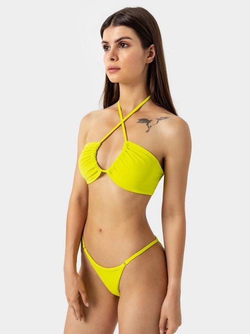 Купальник женский раздельный в лаймово-желтом цвете, фото 2 из 5