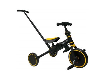 Беговел-велосипед Bubago Flint BG-FPY-109-11 с ручкой (черный/желтый)
