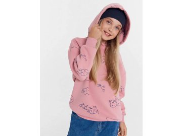 Худи для девочек розовое с рисунками Марк Формель