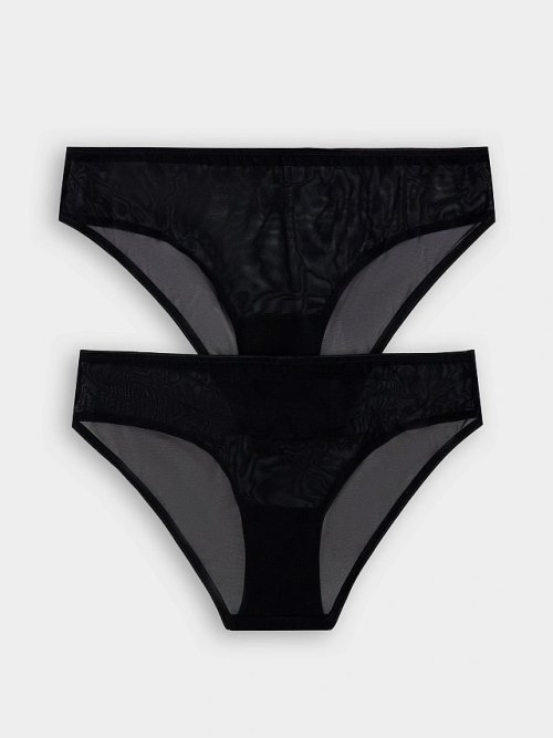 Трусы женские слипы мультипак (2 шт.) в черном цвете, фото 9 из 30