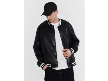 Бомбер мужской кожаный черный Марк Формель