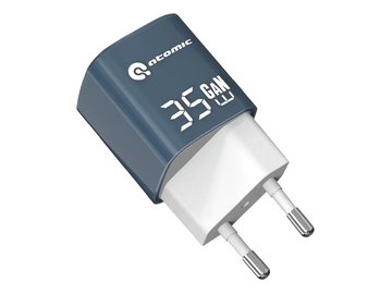 Зарядное устройство Atomic CRYSTAL G351 GAN 35W 2-порта USB (A+C), цвет синий | 10.191
