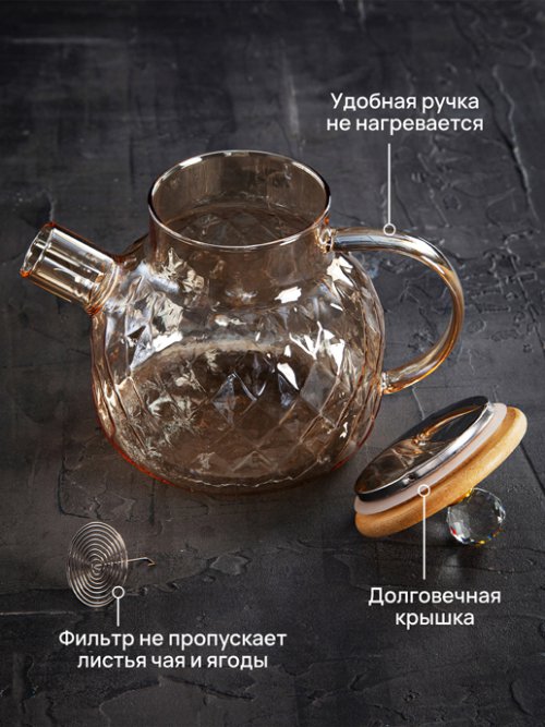 Чайник заварочный Crystal Wood 1L-1, фото 6 из 45
