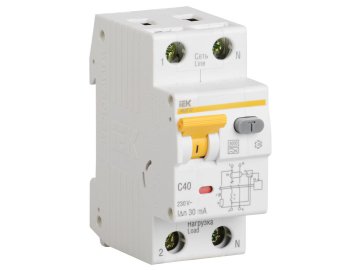 Дифавтомат (АВДТ) IEK АВДТ 32 1P+N C40 30мА тип A