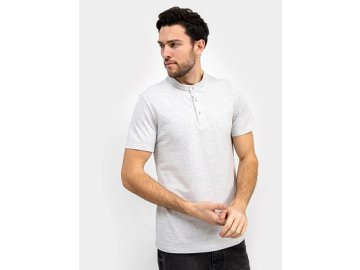 Джемпер мужской с воротником-поло в цвете "серый меланж" Марк Формель