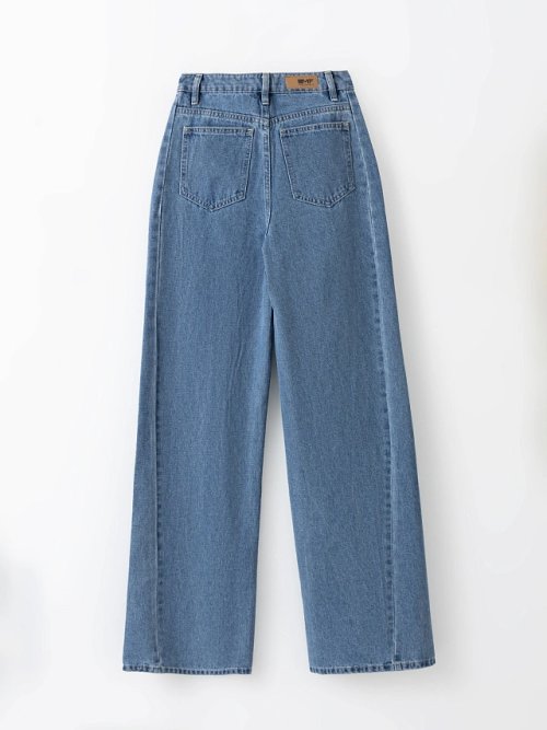 Джинсы Wide leg женские синие с декоративными элементами, фото 7 из 8