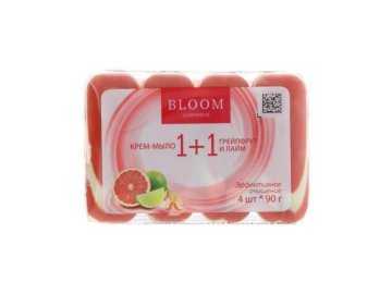 Крем-мыло BLOOM COSMETICS 1+1 Грейпфрут и Лайм, 4х90 г