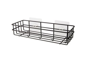 Полка для ванной ILLU подвесная, металл 27x10 (черная) 240305-16A