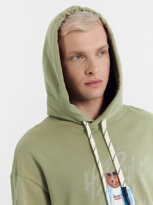 Худи мужское зеленое с печатью, фото 5 из 7