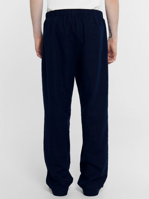 Брюки мужские темно-синие из хлопка и льна, фото 3 из 5