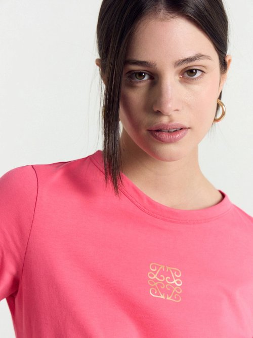 Футболка женская розовая с печатью, фото 5 из 8