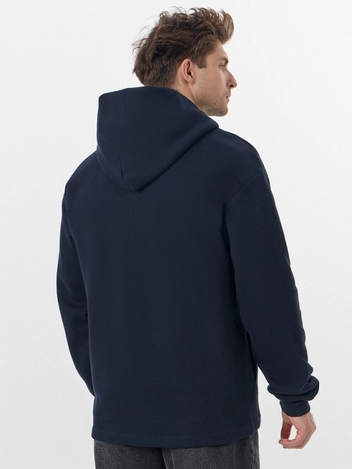 Толстовка мужская синяя из футера с начесом, фото 2 из 7