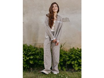 Блузка женская коричневая в клетку