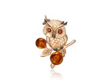 Брошь Platina Jewelry, красное золото 585 проба