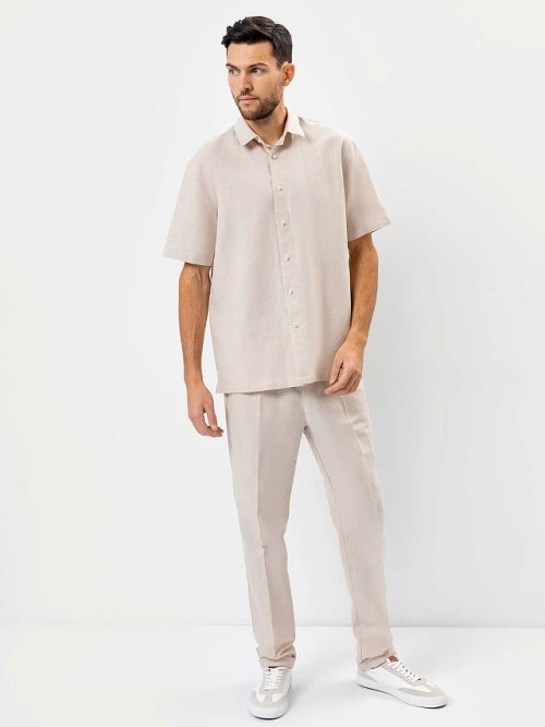 Брюки мужские белого цвета из премиального льна, фото 2 из 4