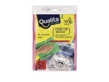 Салфетки из вискозы"QUALITA" 5шт