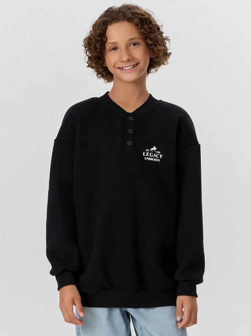 Свитшот для мальчиков черный с принтом "legacy unbroken", фото 1 из 6