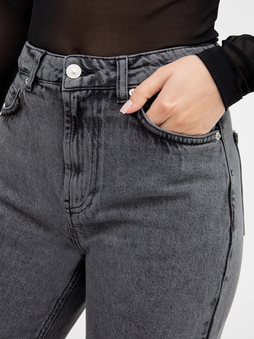 Джинсы mom fit женские серые с высокой посадкой, фото 5 из 5