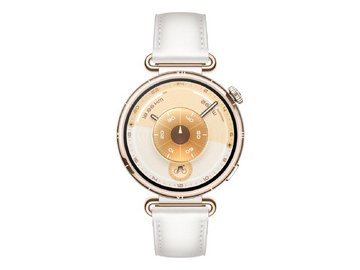 Смарт-часы HUAWEI Watch GT 6 41mm (KSU-B19) золотистый, с белым кожаным ремешком