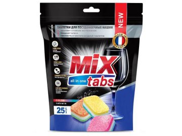 Таблетки для посудомоечных машин MIX TABS all in one, 25 шт Мила