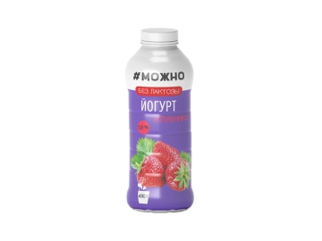 Йогурт безлактозный с нап Клубника 1,5% 430 г
