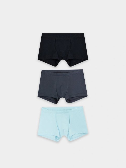 Трусы боксеры для мальчиков мультипак (3 шт.) в сине-голубых оттенках, фото 1 из 9