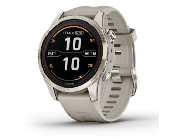 Garmin Fenix 7S Pro Sapphire Solar 42 мм (бежевый корпус/песочный ремешок) в Бобруйске МТС