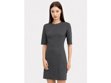 Платье женское серое с паттерном "елочка" Марк Формель