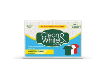 Мыло хозяйственное DURU Clean and White универсальное, 2 х 120 г