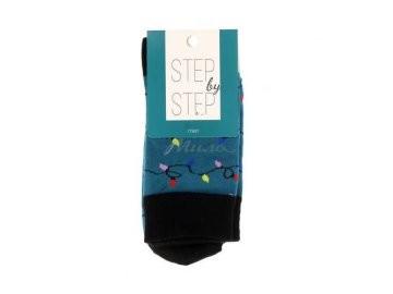 Носки мужские STEP by STEP, размер 25-27, цвет Гирлянда зелёный, арт. НМ 9041-40
