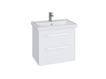 Комплект тумба Адель 60 с умывальником Kirovit Фостер 60 (фасад белый) в Жодино Ома