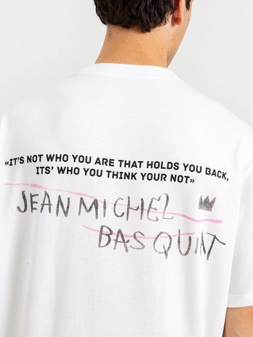 Футболка оверсайз мужская в белом цвете с принтом, фото 5 из 6