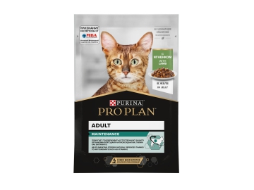 Пауч Purina Pro Plan для взрослых кошек вкусные кусочки с ягнёнком в желе, MAINTENANCE, 85 г