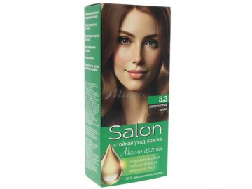 Уход-краска для волос SALON стойкая, тон 5.3 золотистый кофе