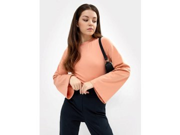 Джемпер женский в розово-персиковом цвете с широкими рукавами Марк Формель