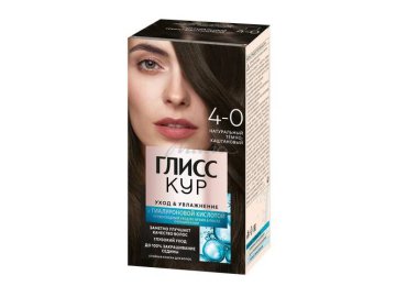 Краска для волос ГЛИСС КУР стойкая, тон 4-0 Тёмно-каштановый