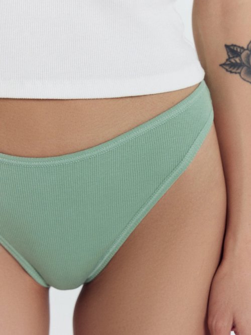 Трусы женские бразилиана в зеленом цвете, фото 5 из 6