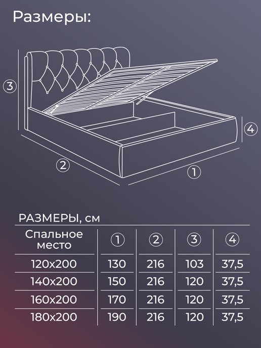 Кровать «Империя Голд» с подъемным механизмом, фото 14 из 240