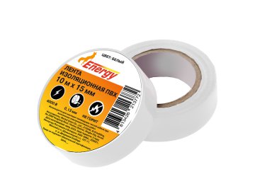 Лента изоляционная ПВХ 15мм х 10м х 0,13мм, белая Energy в Барановичах Ома