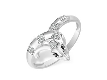 Кольцо декоративное Efremov, серебро 925 проба, вставка фианит