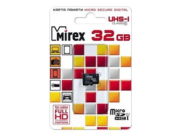 Карта памяти Mirex microSDHC UHS-I (Class 10) 32GB (13612-MCSUHS32)