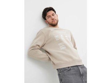 Теплый джемпер в расцветке "капучино" и принтом белого цвета в Лепеле Марк Формель