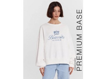 Свитшот женский белый с вышивкой "Вiarritz"